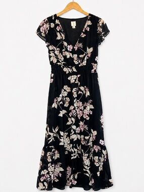 JOIE Black Floral Maxi Dress — Size Medium